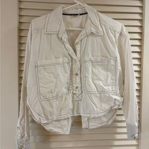 Pilcro White Shirt with Contrast Stitching